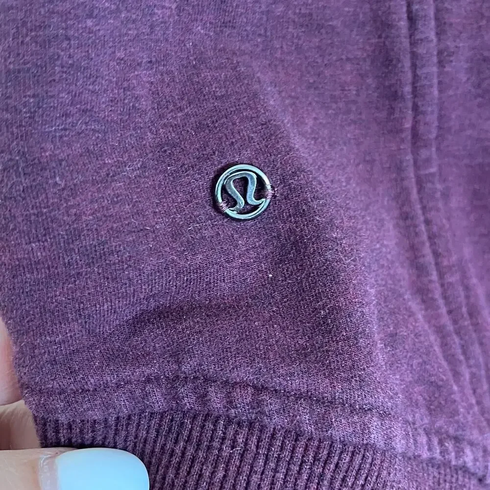 Lululemon Womens Thick Warm Pullover Sweatshirt Size 8 Burgundy‎ Oversized Cozy